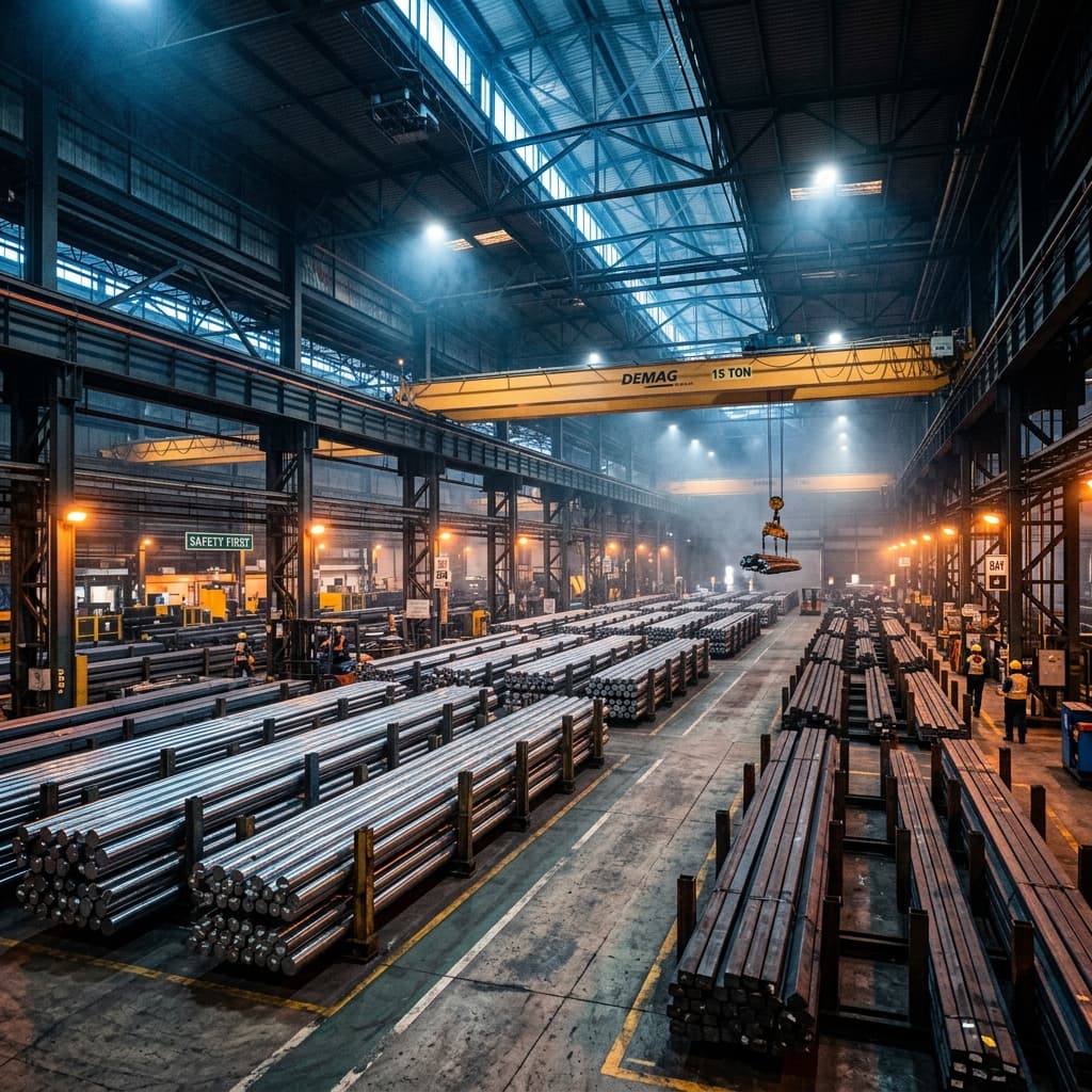 Industrial steel warehouse